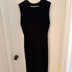 Athleta Elegant Black Sleeveless Midi Dress